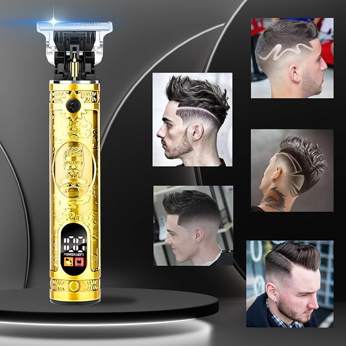Beard Trimmer for Men, Professional Hair Clipper with LCD Display, Rechargeable Electric Razor, Barber-Grade Zero Gapped T-Blade Hair Trimmer, Ideal Gift for Men