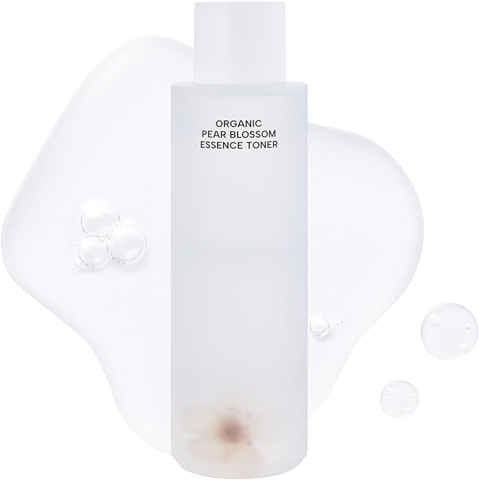 Whamisa Organic Pear Blossom Essence Toner, Fermented Postbiotic Formula for Radiant Skin, Facial Toner, Revitalizing, Hydrating, Moisturizing (160ml)