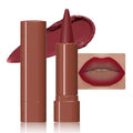 evpct Plum Red Gradient Matte Lipstick Lip Liner Crayon Combo Pencil Set for Women Long Lasting Waterproof, Rich Plum Matte Cream Lip Liner and Lipstick Combo Makeup Flawless Gradual Ombre Effect, A07