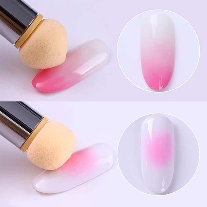 WOKOTO 4 Pcs Ombre Nail Brush Ombre Brush For Gel Nails Gradient Nail Sponges For Ombre Brushes For Acrylic Nails Set Nail Art Brushes For Acrylic Application Nail Art Tools For Nail Art
