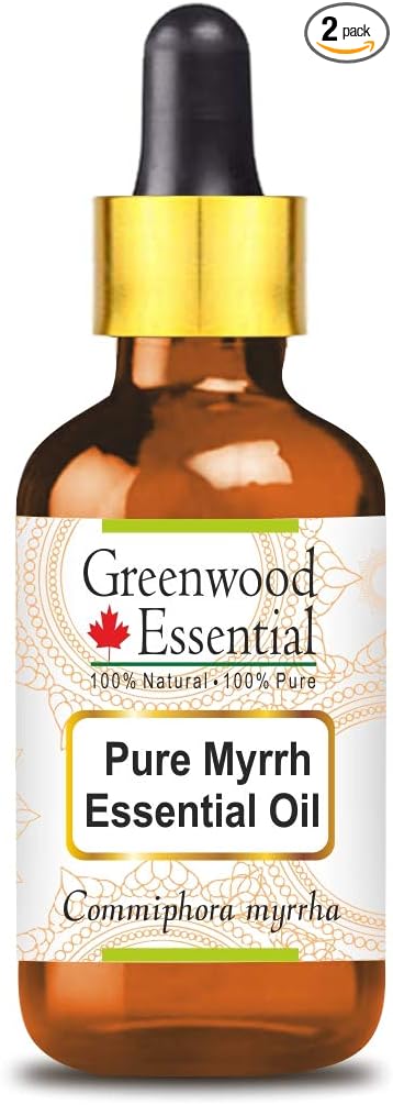 Greenwood Essential Pure Myrrh Essential Oil (Commiphora myrrha) with Glass Dropper 2ml (0.06 oz)