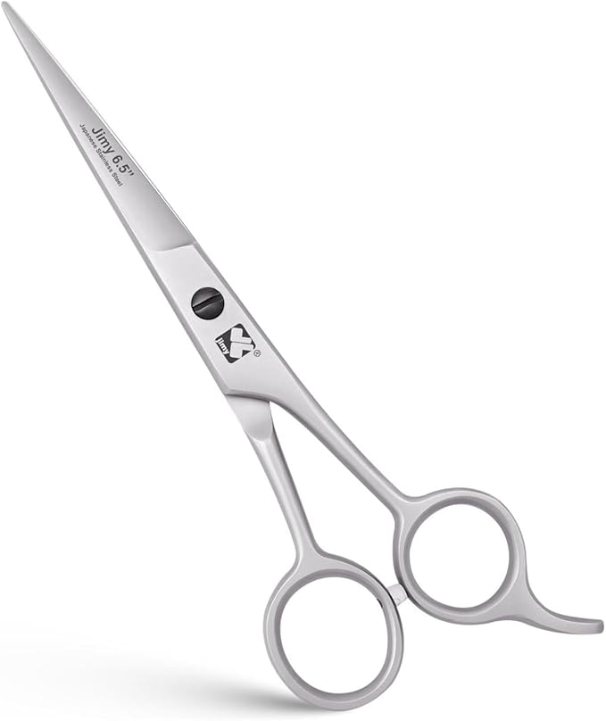 Jimy 6.5" Hair Scissors Professional – Ultra Sharp Razor Edge Stainless-Steel Scissors to Cut Hair – Ergonomic Design Salon Quality Hair Shears for Men, Women & Barbers