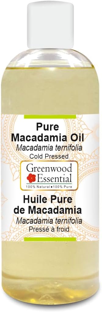 Greenwood Essential Pure Macadamia Oil (Macadamia ternifolia) Natural Therapeutic Grade Cold Pressed 200ml (6.76 oz)