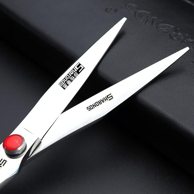 SHARONDS Hair Cutting Scissors Hairdressing Scissors Thinning Scissor Professional Barber Salon Home Shear For Men Women (7.5 inch flat)