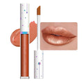 evpct 1Pcs Bronze Gold Metallic Glitter Lip Gloss Stain Lipstick for Women Long Lasting Waterproof 24, Orange Gold Frosted Metallic Shimmer Glossy Chrome iridescent Liquid Lipstick Lip Gloss Makeup 08