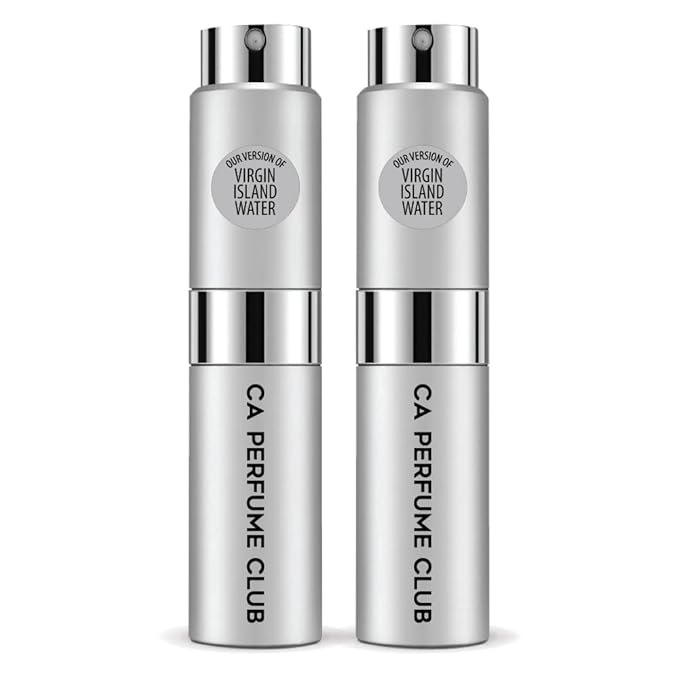 CA Perfume Impression of Virgin Island Water for Women and Men Citrus Scent Long Lasting Unisex Fragrance Eau De Parfum Travel Size Refillable Atomizer Spray 0.27 Fl Oz 8ml Pack of 2