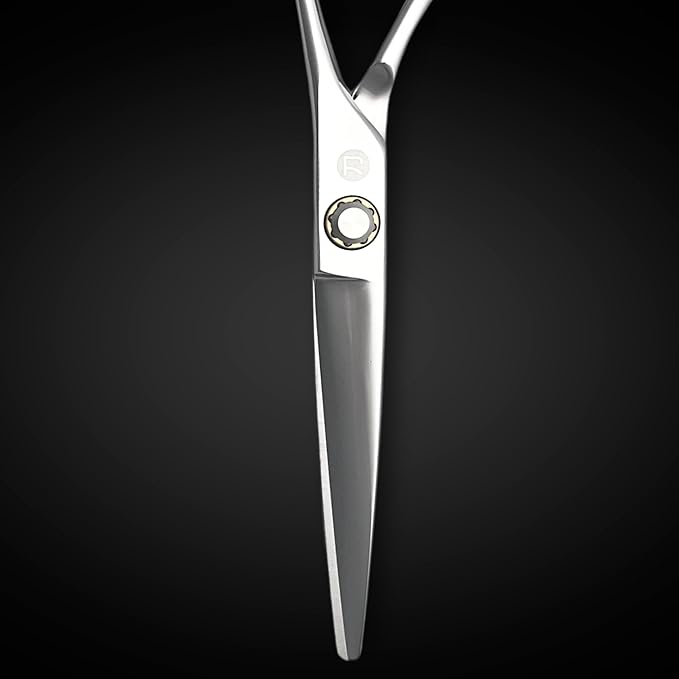Professional Hair Cutting Scissors - 6 Inches - Convex Blade - Japanese 440C Stainless Steel - For Wet or Dry Cutting - Saki Shears Musashi For Hairdressers and Barbers