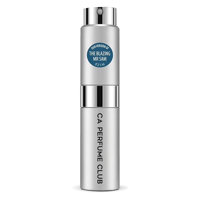 CA Perfume Impression of The Blazing Mr Sam for Men Woody Spicy Scent Long Lasting Cologne for Men Eau De Parfum Travel Size Refillable Atomizer Spray 0.27 Fl Oz 8ml