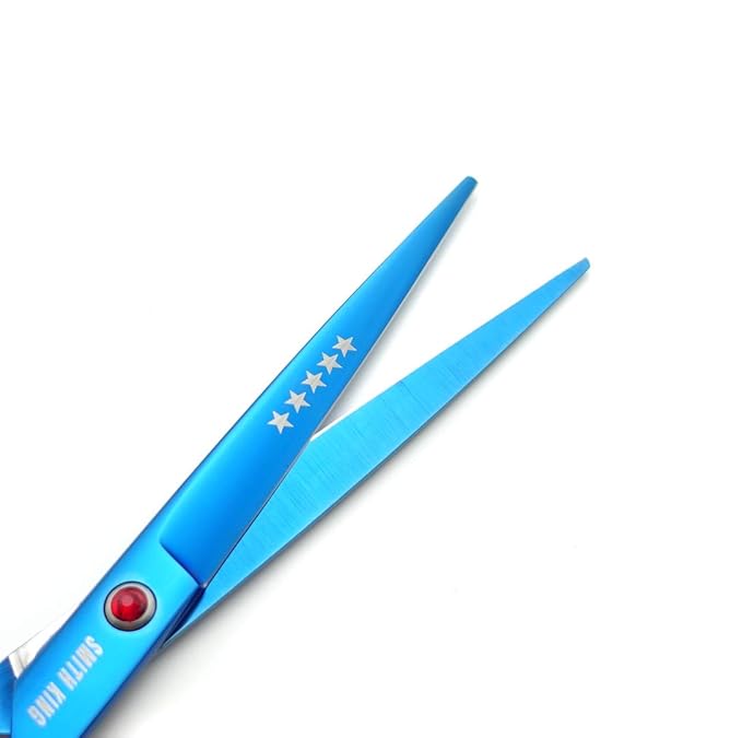 7.0 Inches Professional hair cutting thinning scissors set with razor (Blue)