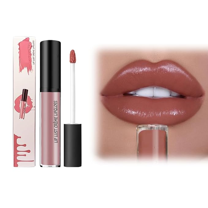 12 Color Cream Lip Gloss, 2024 Upgraded Waterproof Long-Lasting Moisturizing Lip Gloss, Non-Stick to Cup Natural Jelly Lipstick for Women Home Travel (#07, 1pack)