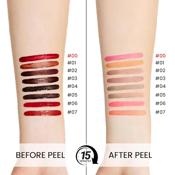 Matte Lip Gloss Stain-Peel Off Lip Liner Tattoo, Delicate Pink Peel-Off Lip Tint，Long Lasting Peel Off Lip Stain, Waterproof Transfer-proof Lip Mask Lip Liner Peel Off Lip Gloss,Stayn Lip Makeup.00#