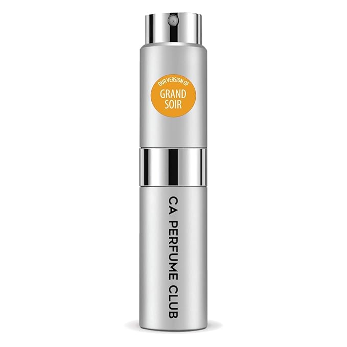 CA Perfume Impression of Grand Soir for Women and Men Amber Scent Long Lasting Unisex Fragrance Eau De Parfum Travel Size Refillable Atomizer Spray 0.27 Fl Oz 8ml