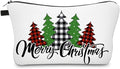 Small Makeup Bag Cosmetic Bag for Women, Pretty Design Organizer Case with Zipper Closure, Lightweight and Water-Resistant Make Up Bag - 8.65"x 5.35" x 7.08"（Merry Christmas）
