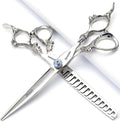 6/7/8/9 Inch Professional Slim Japanese Hairdressing Scissors Set for Men or Women (7 Inches, 2 Pieces-B)