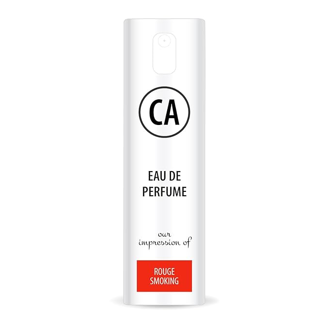 CA Perfume Impression of Rouge Smoking Unisex Eau De Parfum Amber Scent Long Lasting Unisex Fragrance Travel Size TSA Ready for Day and Night Wear 0.33 Fl Oz 10ml