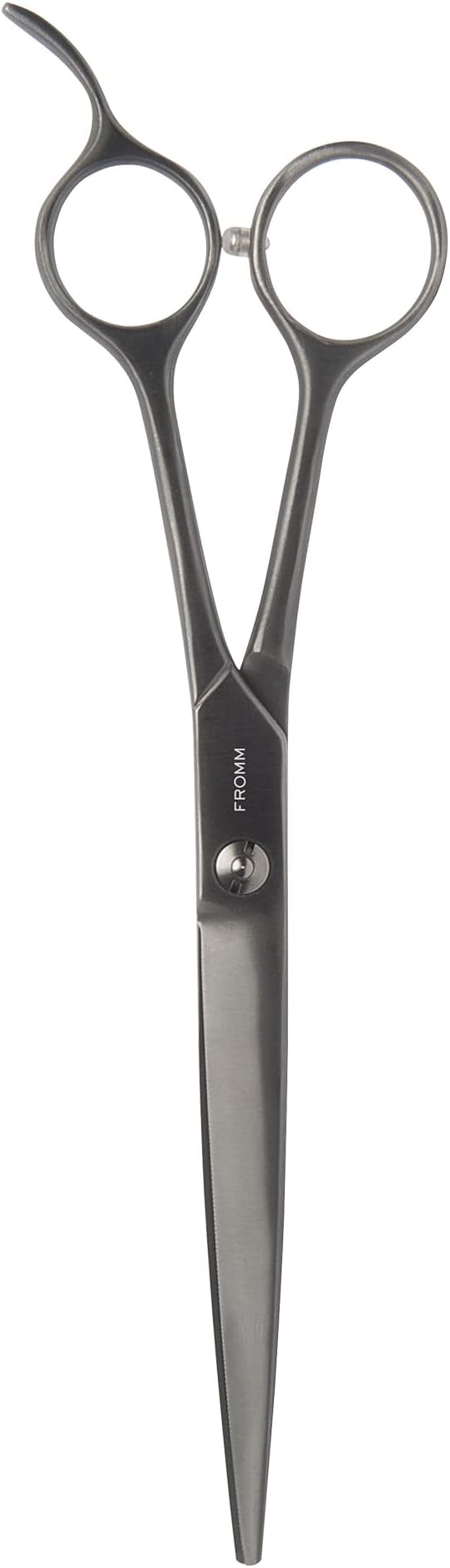 Fromm Invent 7.25" Barber Shears for Over-Comb Cutting, Gunmetal Heat Treated Steel with Beveled Blade and Smooth Edge
