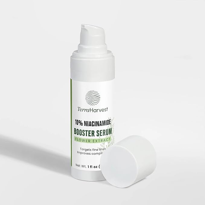 10% Niacinamide Serum Booster – Pore Minimizer & Skin Brightening Formula with Sodium Hyaluronate & Chamomile Extract – Hydrating & Balancing Face Serum for Radiant, Even-Toned Skin – 1 fl oz