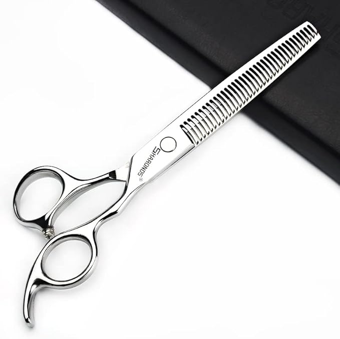 SHARONDS 6.5 Inch Stainless Steel Professional Barber Scissors Hair Thinning Scissors Hairdresser or Home Hairdresser Variant/Hybrid Scissors (6.5 inch-4pc)