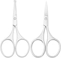 Multicolor Professional Grooming Scissors for Personal Care Facial Hair Removal and Ear Nose Eyebrow Trimming Stainless Steel Fine Straight Tip Scissors 3.9 Inch (Silver Set D)