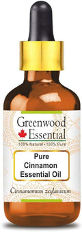 Greenwood Essential Pure Cinnamon Essential Oil (Cinnamomum zeylanicum) with Glass Dropper Steam Distilled 30ml (1.01 oz)