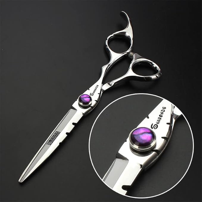 SHARONDS 6 Inch 440C High Hardness Stainless Steel Hair Scissors Hair Salon Hair Stylist Cutting Thinning Tool Barber Special (scissors set) (6 inch 2pc-B)