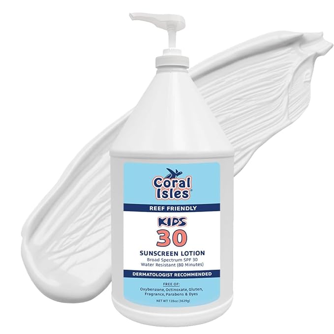 Rocky Mountain Sunscreen | KIDS SPF 30 Lotion -Broad Spectrum UVA/UVB Protection | Hawaii 104 Reef Act Compliant (Oxybenzone & Octinoxate Free) | Water Resistant 80 Min. | Gallon with Pump (128 Fl Oz)