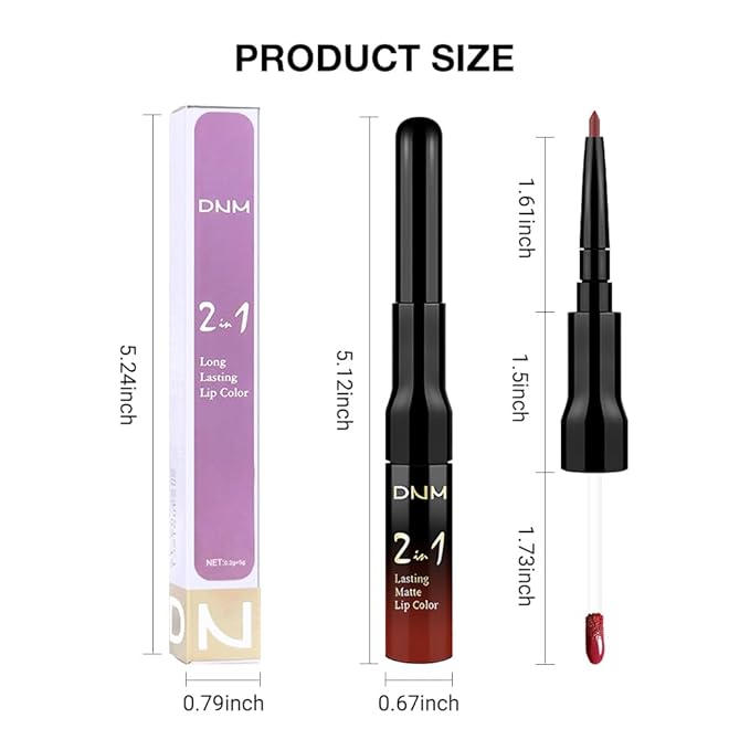evpct 1Pcs Dark Oxblood Red Matte Lip Liner and Liquid Lipstick Stain Makeup Set for women, Red Long Lasting Smudge Proof Lipstick labiales matte mate larga duracion listip 24 hours originales, 30#