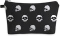 Small Makeup Bag Cosmetic Bag for Women, Pretty Design Organizer Case with Zipper Closure, Lightweight and Water-Resistant Make Up Bag - 8.65"x 5.35" x 7.08"（Skull）