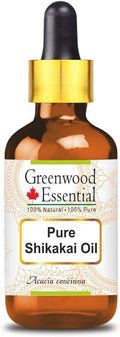 Greenwood Essential Pure Shikakai Oil (Acacia concinna) with Glass Dropper 100ml (3.38 oz)