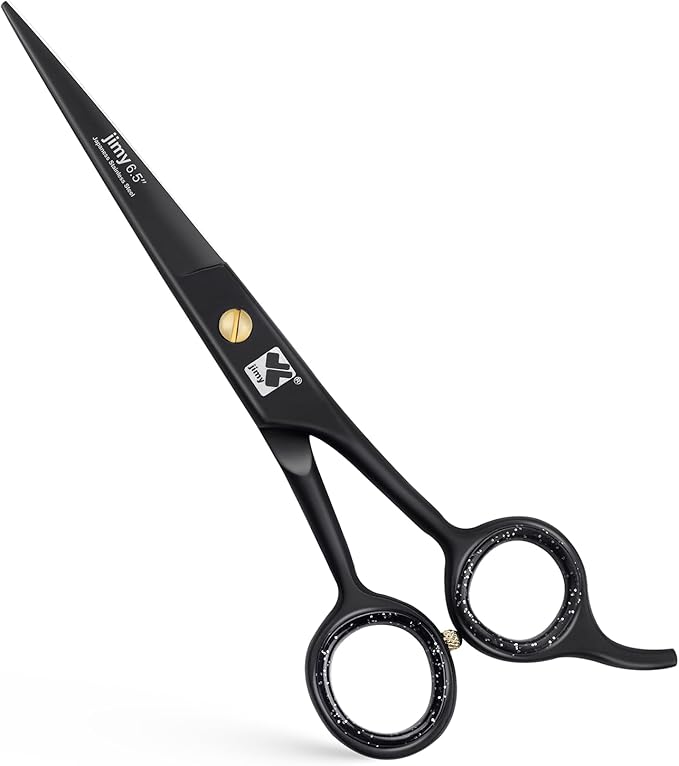 Jimy 6.5" Hair Scissors Professional – Ultra Sharp Razor Edge Stainless-Steel Scissors to Cut Hair – Ergonomic Design Salon Quality Hair Shears for Men, Women & Barbers
