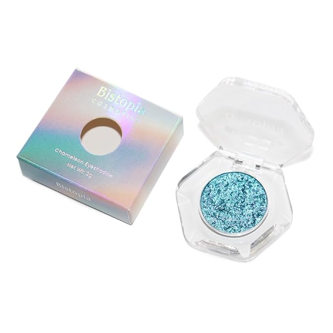 Chameleon Eyeshadow Collection, 14 Shades, Glitter Pressed Powder, Iridescent Shimmer Colors. (Stellar)