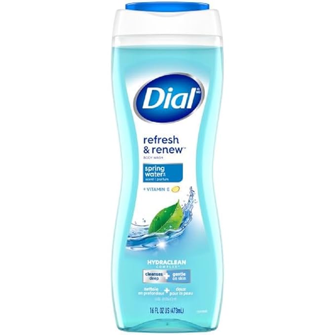 Dial Body Wash, Refresh & Renew Spring Water, 16 fl oz, Pack of 6