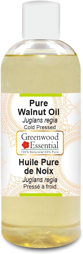 Greenwood Essential Pure Walnut Oil (Juglans regia) Cold Pressed 200ml (6.76 oz)