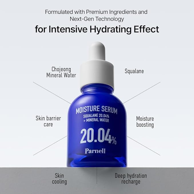 Parnell Squalane 20.04% | 30ml / 1.01 fl.oz. | Mineral Water Moisture Serum, hydrating serum for face, skin barrier serum, korean skin care, korean beauty