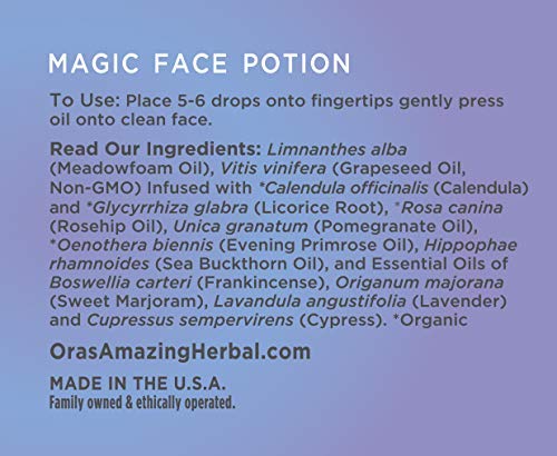 Magic Face Potion, Anti Aging Face Oil, Sea Buckthorn Lavender Cypress, Licorice Root Skin Oil, Antioxidant, Natural Moisturizing Serum for Hormonal Women, Rosacea, Adult Acne, Ora’s Amazing