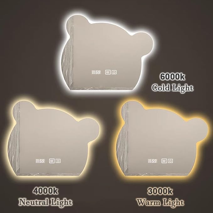 LTSRLL LED Vanity Mirror Cute Bear Decorative Mirror - Image 5