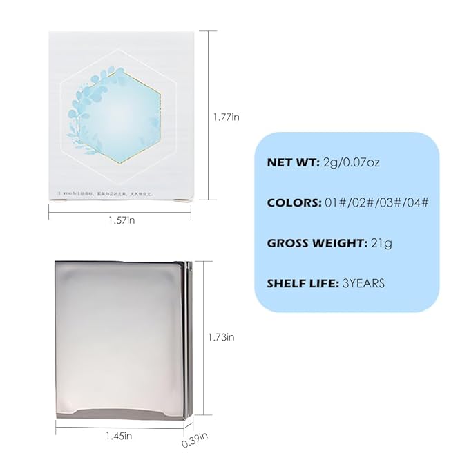 Light Blue Shimmer Single Eye Shadow Palette Makeup with Mirror,Neutral Powder Monochrome Eyeshadow for Older Women,Waterproof Long Lasting Naturing-Looking sombras para ojos