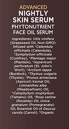 Ora's Amazing Herbal Advanced Nightly Repair, Tamanu Oil Blend with Pomegranate, Rosehip, Carrot Seed Essential Oil, Vegan Face Serum, Retinol Free Anti-aging Face Oil, Plastic Free, 1 oz