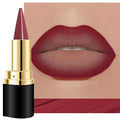Kaely Dark Red Gradient Matte Lipstick Lip Liner Pencil for Women, 2in1 Flawless Contour Gradual Ombre Effect Lip Pencil Makeup Waterproof, labiales mate 24 horas originales, 03