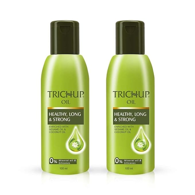 Herbal Hair Growth Oil with Neem, Aloe Vera, Coconut & Sesame | Ayurvedic Anti Hair Fall Treatment for Women & Men | Strengthens Roots, Reduces Breakage, Healthy Hair – Pack of 2 (3.38 fl.oz Each)