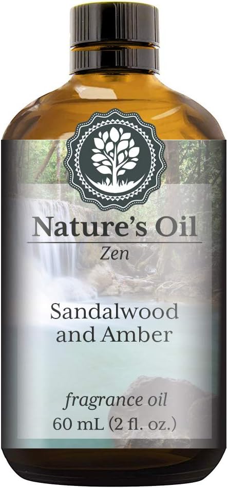 Sandalwood and Amber Fragrance Oil (60ml) for Diffusers, Soap Making, Candles, Lotion, Home Scents, Linen Spray, Bath Bombs, Slime