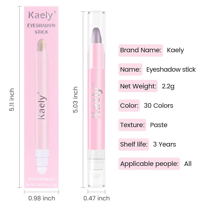evpct 2Pcs Cream Eye Shadow Brightener Sticks Set for Eyes Waterproof, Taupe Smoky Amethyst Shimmer Cream Eyeshadow Applicator Stick Long Lasting Pigmented Eye Makeup sombras en crema para ojos 19+24