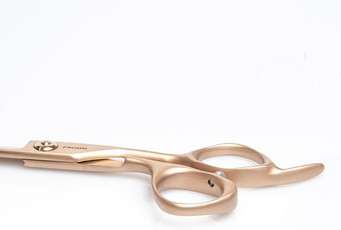 Fromm Defy 5.75" 1-Piece Precision Slide and Point Hair Cutting Shears with Razor Sharp Semi-Convex Blade for Expert Salon Stylists, Matte Gold Japanese Steel Scissors