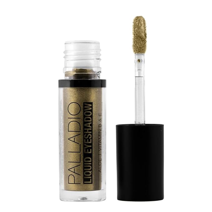 Palladio Liquid Eyeshadow, creamy shimmery formula that instantly adheres to the eyelid with flexible applicator wand for over 8 hours of smudge and crease-proof wear (Jade)