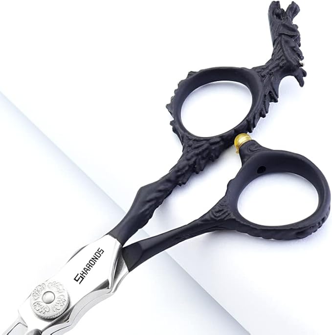 6/7-inch professional hairdresser set, stainless steel scissors hairdresser's exclusive hairdresser. (6 inch-2pc-B)