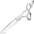 Professional Hair Shears 6" Silvery Blind Hole Sharp Hair Cutting Scissors Haircut Barber Scissors Barber Shears Convex Edge 440C KINSARO for Hairdresser Barbershop or Home Use