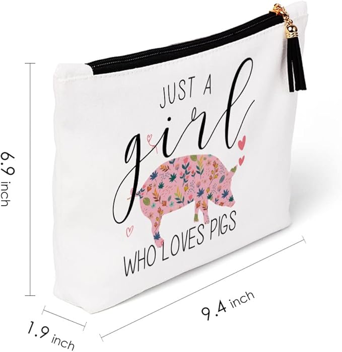 Pig Gifts for Lovers, Stuff Merch Decor, Women, Christmas Birthday for Owners, Farmer, Breeder, Crazy Lady Makeup Bag - Wise Women Getting A Pig