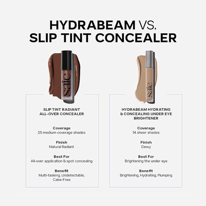 Saie Slip Tint Radiant Cream Concealer & All-Over Face Makeup - Concealer for Dark Circles, Redness & Blemishes - Lightweight Makeup Made with Hydrating Hyaluronic Acid - Shade 3 (0.17 oz)