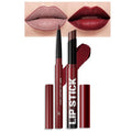 2Pcs 2 in 1 Matte Plum Lip Liner and Lipstick Combo Set for Women,Lipstick Stain Lip Liner for Daily & Party Long Lasting Waterproof Smudge Proof 24 Hour Full Coverage Vegan Lip Makeup Kit