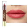 Matte Lipstick Crayon Set for Women, Ruby Red 24 Hour Lipstick Lip Liner Pencil, Neutral Lip Stick Lipliner Long Lasting Waterproof Smudge Proof, Vegan & Cruelty-Free, 04